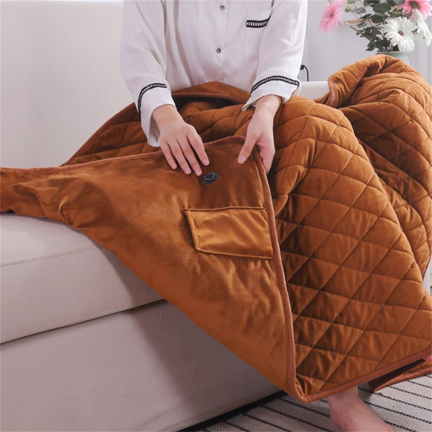 140*100Cm Heated Blanket Throw 55*39In Heated Blanket Soft 5V Electric USB Blanket Machine Washable for Home Travel Office with 120Cm Extension Line Heating Blankets on Sale