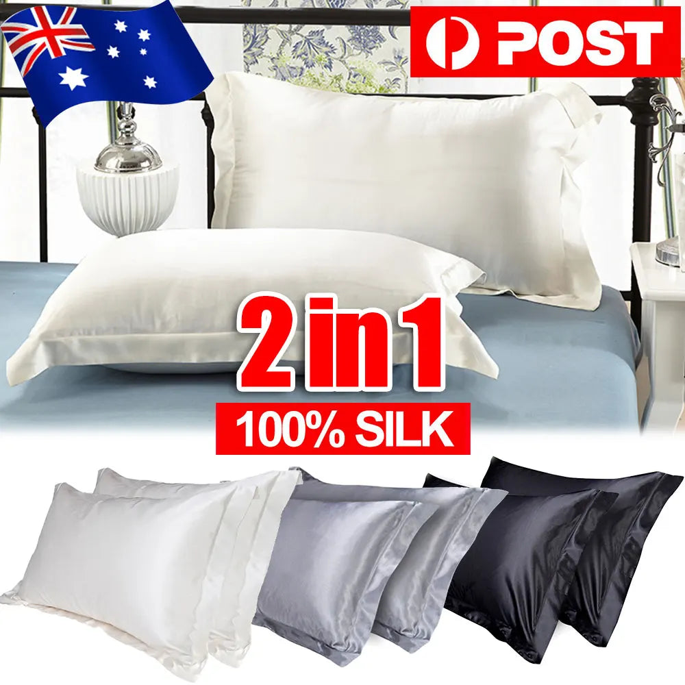 2 Pcs Mulberry Silk Pillow Case 100% Pure Silk Pillowcase Real Silk Pillowcase Natural Silk Pillowcase